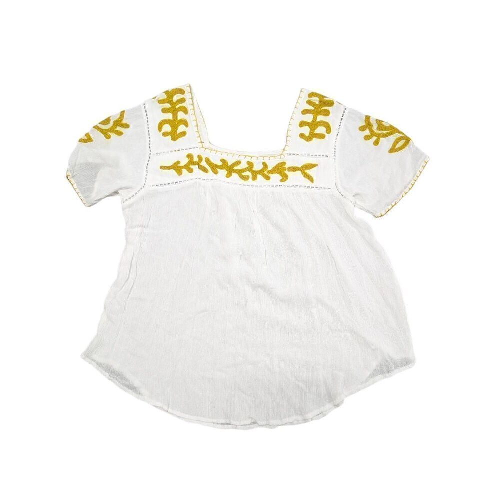 Raj Cleo Top with Floral Embroidery and Detailing Around the Neckline and Sleeve